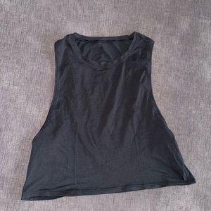 Black lulu lemon cropped open back tank top